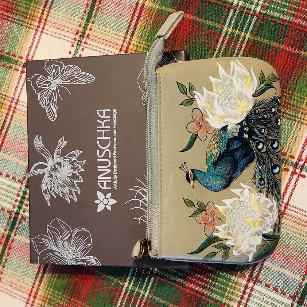 Anuschka peacock pouch